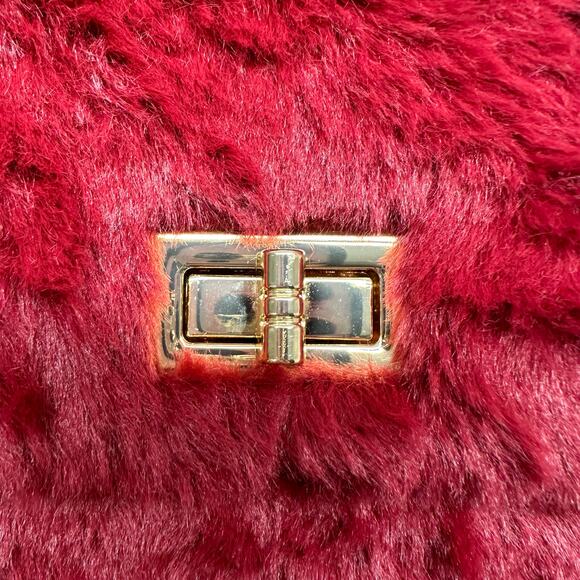 NWT, Hello 3 am Women’s Faux Fur & Faux Leather Burgundy Hand Bag or CrossBody - Picture 11 of 16